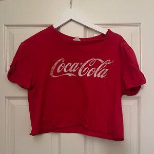 Red Coca Cola Cropped Tee Women's Medium Garage
